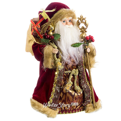 Дед Мороз в красной шубе с мешком 27 см Holiday Classics