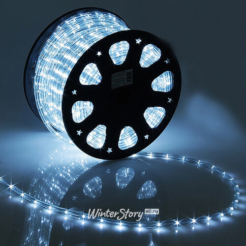 Дюралайт светодиодный трехжильный 13 мм, 100 м, 2400 холодных белых LED ламп, IP44 Торг Хаус