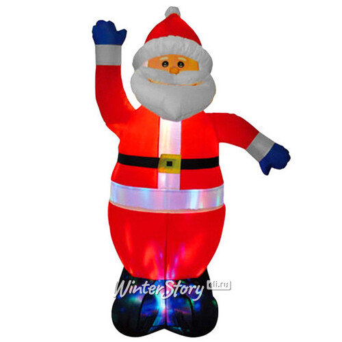 Надувная фигура Дед Мороз 1.8 м с разноцветным диско шаром Торг Хаус