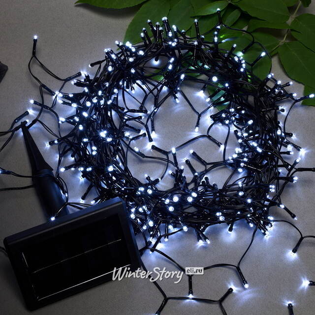 Гирлянда на солнечной батарее Гарденто 24 м, 400 холодных белых LED, черный ПВХ, IP44 Koopman (Купман)