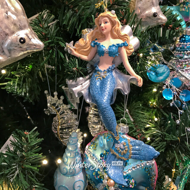 Елочная игрушка Морская Царевна 17 см с серебряной звездой, подвеска Kurts Adler