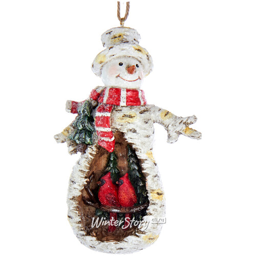 Елочная игрушка Снеговик Сэмюэль - Хранитель Леса 12 см с ёлочкой, подвеска Kurts Adler