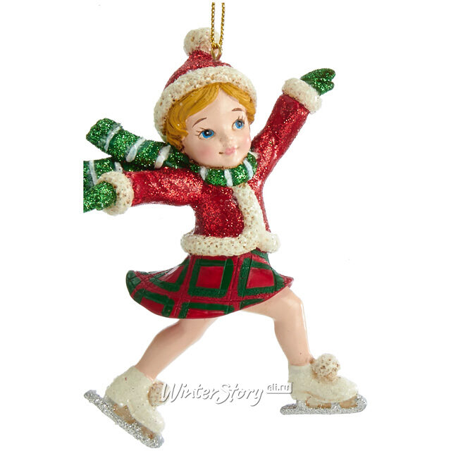 Елочная игрушка Девочка Кики на катке Бейкон-Хиллс 11 см, подвеска Kurts Adler (Куртс Адлер)