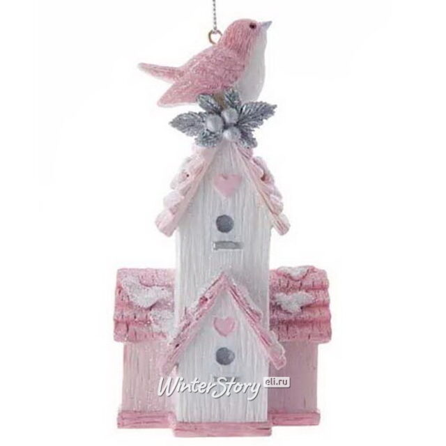 Елочная игрушка Птичка Маролла - Fiaba Rosa 10 см, подвеска Kurts Adler