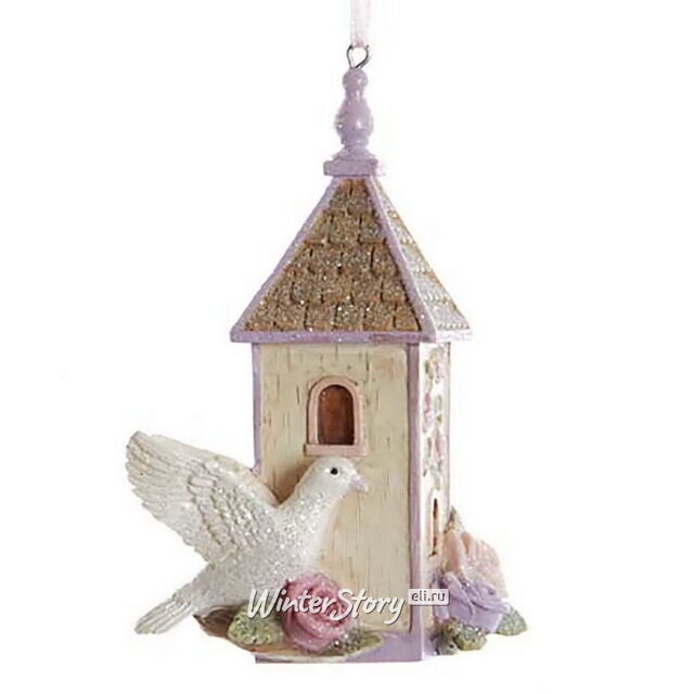Елочная игрушка Домик Голубки Хельги 10 см, подвеска Kurts Adler
