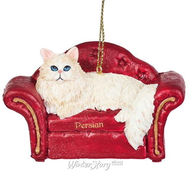 Елочная игрушка Персидский Кот на софе 9 см Kurts Adler (Куртс Адлер)