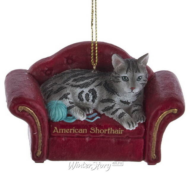 Елочная игрушка Американский Короткошерстный Кот 9 см Kurts Adler