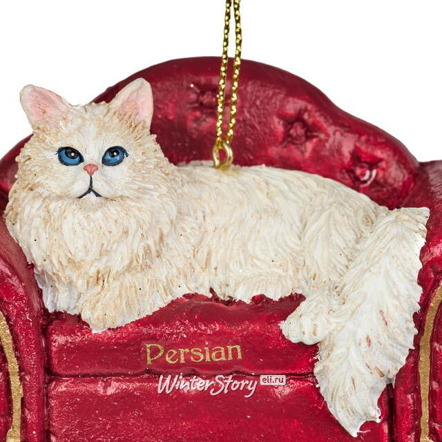 Елочная игрушка Персидский Кот на софе 9 см Kurts Adler (Куртс Адлер)