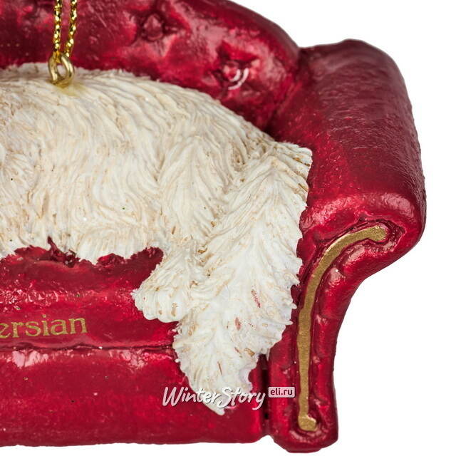 Елочная игрушка Персидский Кот на софе 9 см Kurts Adler (Куртс Адлер)