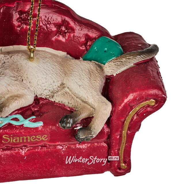 Елочная игрушка Сиамский Кот на софе 9 см Kurts Adler
