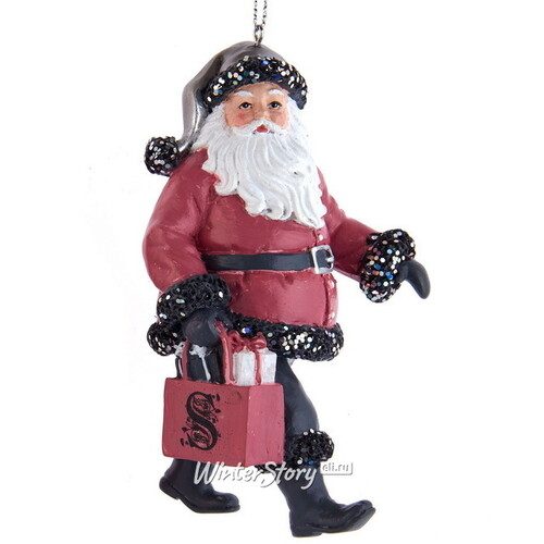 Елочная игрушка Санта Клаус с пакетом: Quelle surprise 11 см, подвеска Kurts Adler
