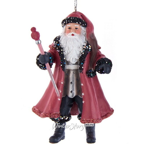 Елочная игрушка Санта Клаус с посохом: Quelle surprise 11 см, подвеска Kurts Adler
