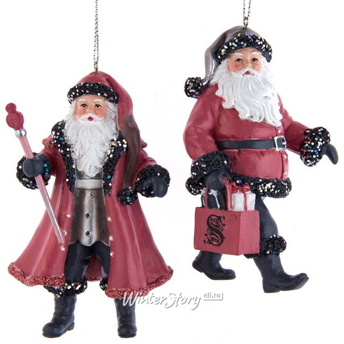Елочная игрушка Санта Клаус с посохом: Quelle surprise 11 см, подвеска Kurts Adler