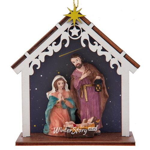 Елочная игрушка Вертеп - Рождение Иисуса Христа 10 см, подвеска Kurts Adler