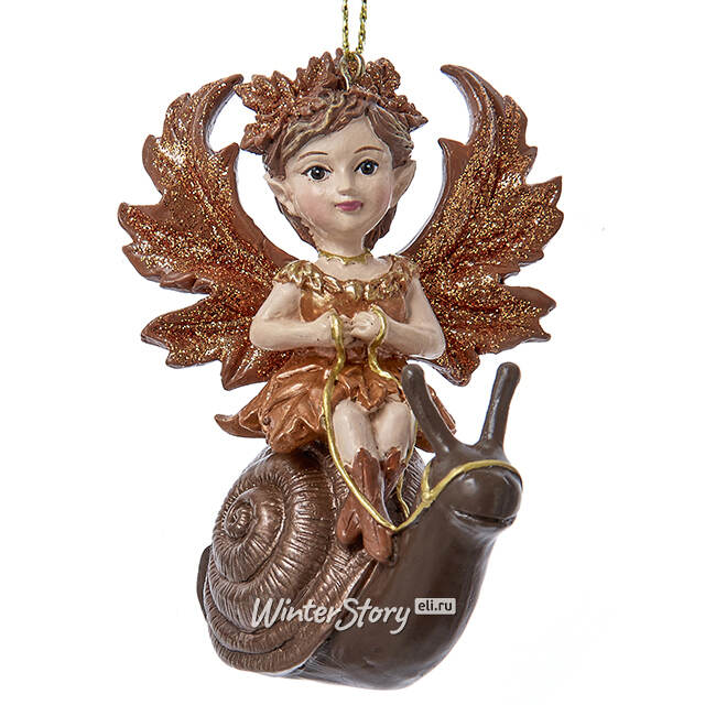 Елочная игрушка Фея Урли на улитке - Enchanted Forest 8 см Kurts Adler