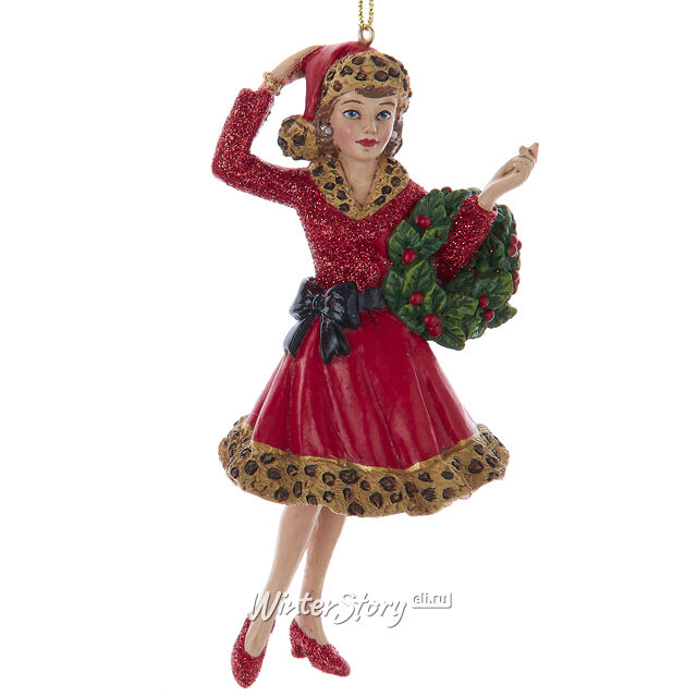 Елочная игрушка Леди Дебра с Новогодним Венком - Xmas Shopping 12 см, подвеска Kurts Adler