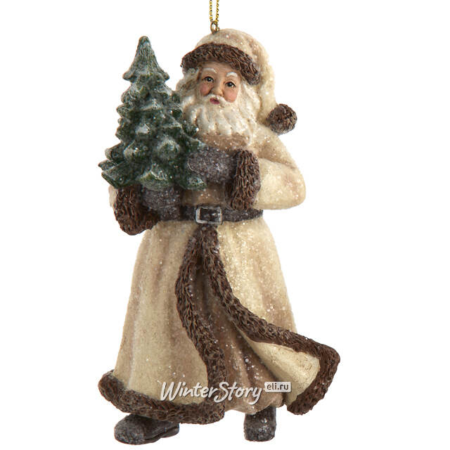 Елочная игрушка Дед Мороз с елочкой - Rustic Winter 13 см, подвеска Kurts Adler (Куртс Адлер)