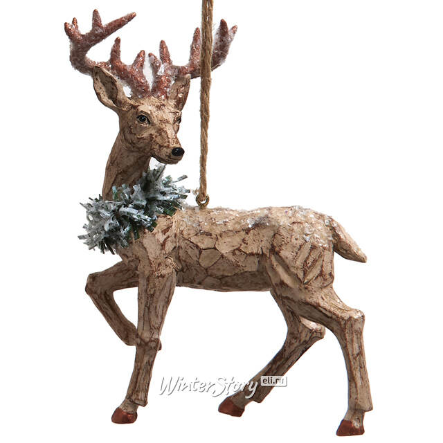 Елочная игрушка Олень Ленни - Rustic Winter 13 см, подвеска Kurts Adler