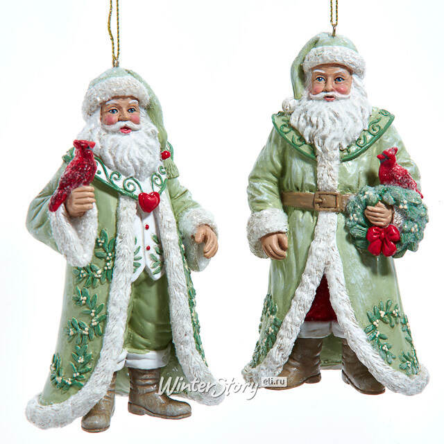 Елочная игрушка Санта с Венком из Омеловой Долины 13 см Kurts Adler