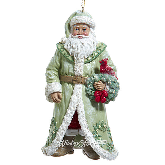 Елочная игрушка Санта с Венком из Омеловой Долины 13 см Kurts Adler