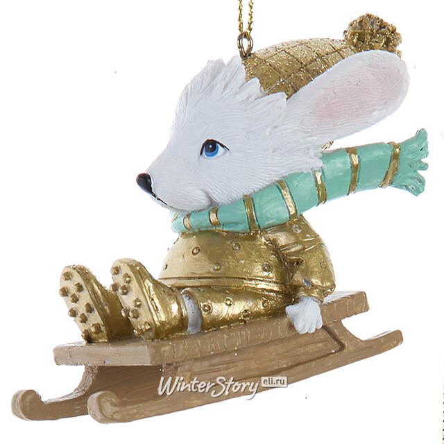 Елочная игрушка Мышка Лея - Зимние Забавы 9 см Kurts Adler (Куртс Адлер)
