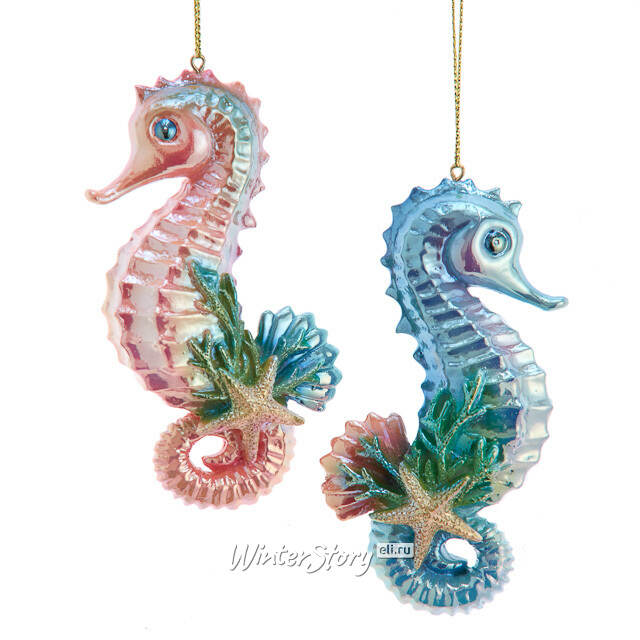 Елочная игрушка Морской Конек - Magic Lagoon 11 см голубая Kurts Adler (Куртс Адлер)
