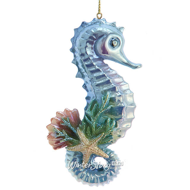 Елочная игрушка Морской Конек - Magic Lagoon 11 см голубая Kurts Adler (Куртс Адлер)