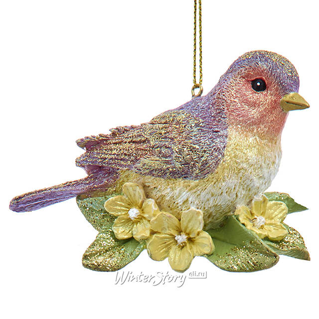Елочная игрушка Птичка Эви - Pastel Rainbow 10 см Kurts Adler
