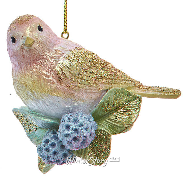 Елочная игрушка Птичка Клео - Pastel Rainbow 10 см Kurts Adler