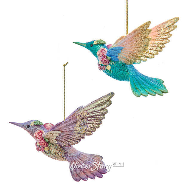 Елочная игрушка Колибри Оллин - Pastel Rainbow 12 см Kurts Adler