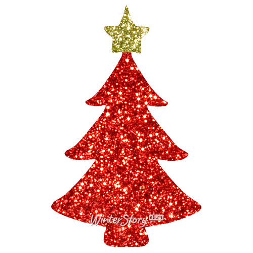 Игрушка для уличной елки Елочка с блестками 40 см красная, пеноплекс Winter Decoration
