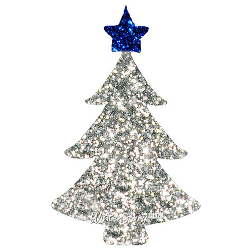 Игрушка для уличной елки Елочка с блестками 25 см серебряная, пеноплекс Winter Decoration