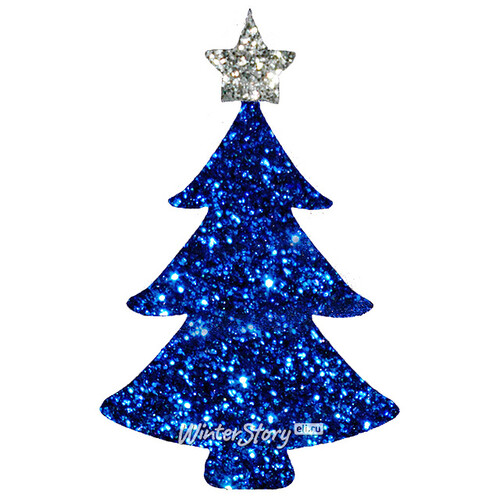 Игрушка для уличной елки Елочка с блестками 25 см синяя, пеноплекс Winter Decoration
