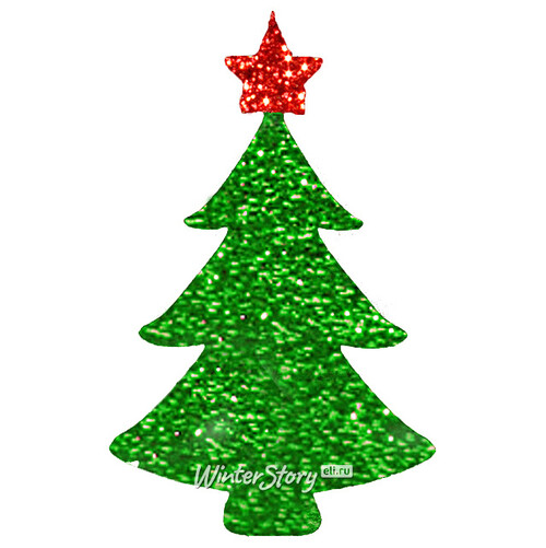 Игрушка для уличной елки Елочка с блестками 25 см зеленая, пеноплекс Winter Decoration