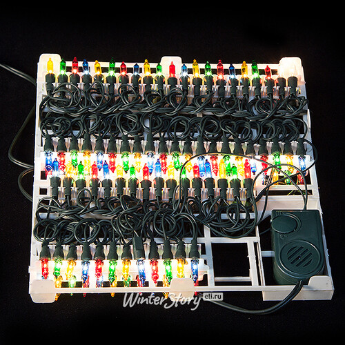 Музыкальная гирлянда 140 разноцветных миниламп 9.5 м, зеленый ПВХ, контроллер Snowmen