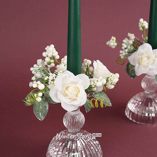 Венок для свечи Белые Розы 10 см Swerox