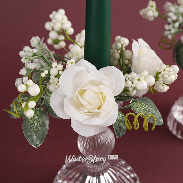 Венок для свечи Белые Розы 10 см Swerox