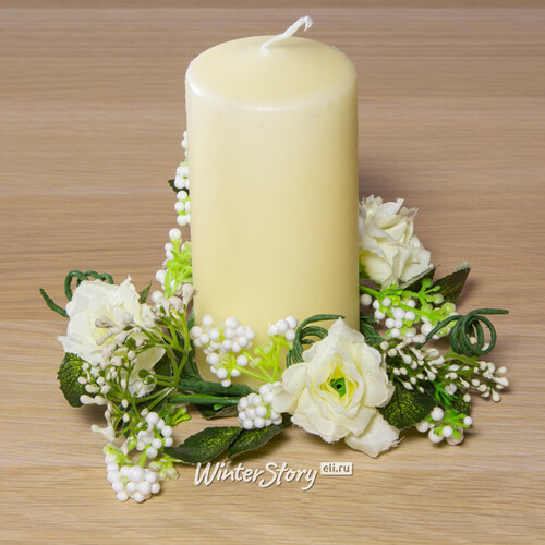 Венок для свечи Белые Розы 13 см Swerox
