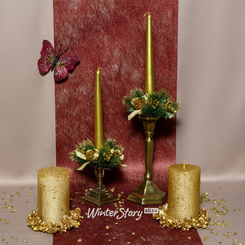 Декоративная свеча Металлик Макси 120*68 мм золотая Kaemingk