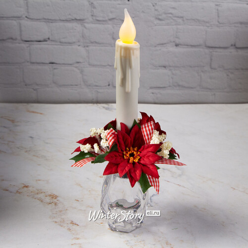Венок для свечи Пуансеттии Кантри 11 см Swerox