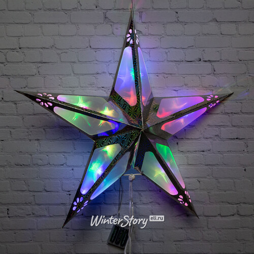 Светильник Звезда Сияющая Марселлина 50 см, RGB LED подсветка, батарейки MOROZCO