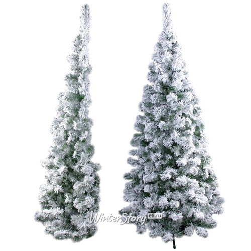 Пристенная искусственная елка Снежана заснеженная 180 см, ПВХ Ели Пенери