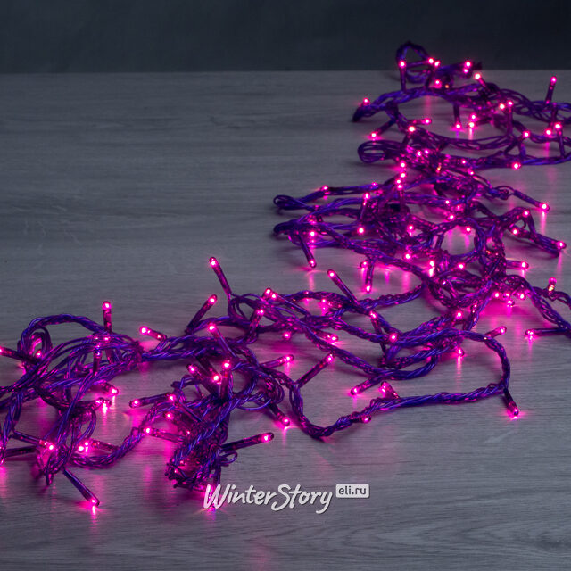 Гирлянда для дома 140 фиолетовых микроламп 7 м, прозрачно-фиолетовый ПВХ, контроллер, IP20 Snowmen