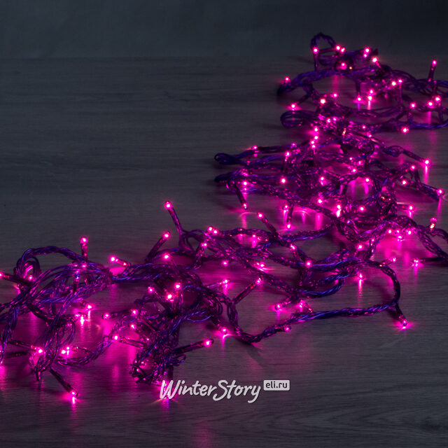 Гирлянда для дома 140 фиолетовых микроламп 7 м, прозрачно-фиолетовый ПВХ, контроллер, IP20 Snowmen