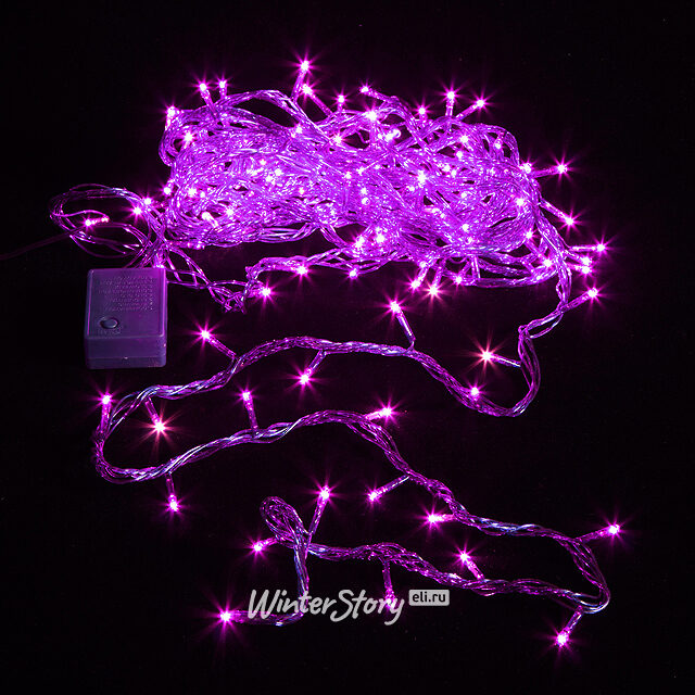 Гирлянда для дома 140 фиолетовых микроламп 7 м, прозрачно-фиолетовый ПВХ, контроллер, IP20 Snowmen