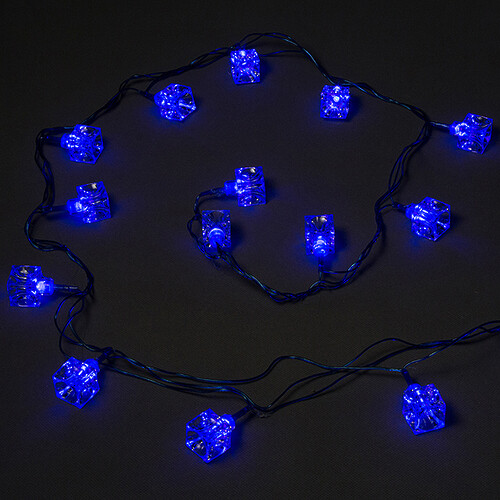 Светодиодная гирлянда Кубики 60 синих LED ламп 6.7 м, прозрачный ПВХ, контроллер Snowmen