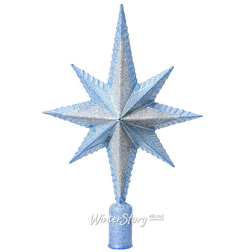 Верхушка Рождественская Звезда 29 см голубая с серебром Snowmen