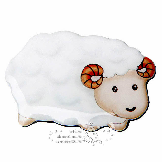 Магнит Барашек керамический 4*6 см Snowmen (Сноумен)