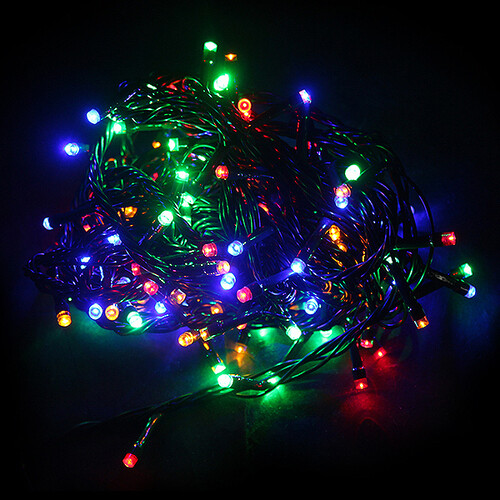 Электрогирлянда для дома 180 разноцветных LED ламп 16 м, зеленый ПВХ, контроллер Holiday Classics