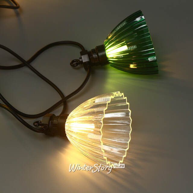 Гирлянда из лампочек Flower Party Lights 5 м, 10 ламп, теплые белые LED, черный ПВХ, соединяемая, IP44 Winter Deco